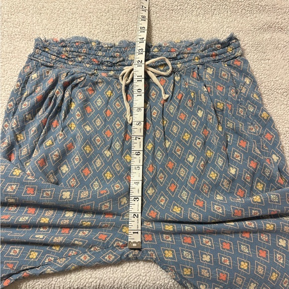 Free People Intimately Blue Patterned Drawstring Lounge Pants - Picture 5 of 9